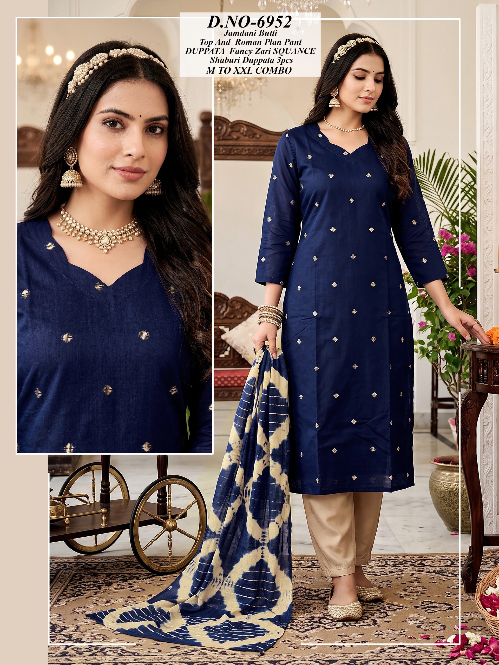 Jamdani Butti Dress Material – 3 Pcs Combo – prabhatex