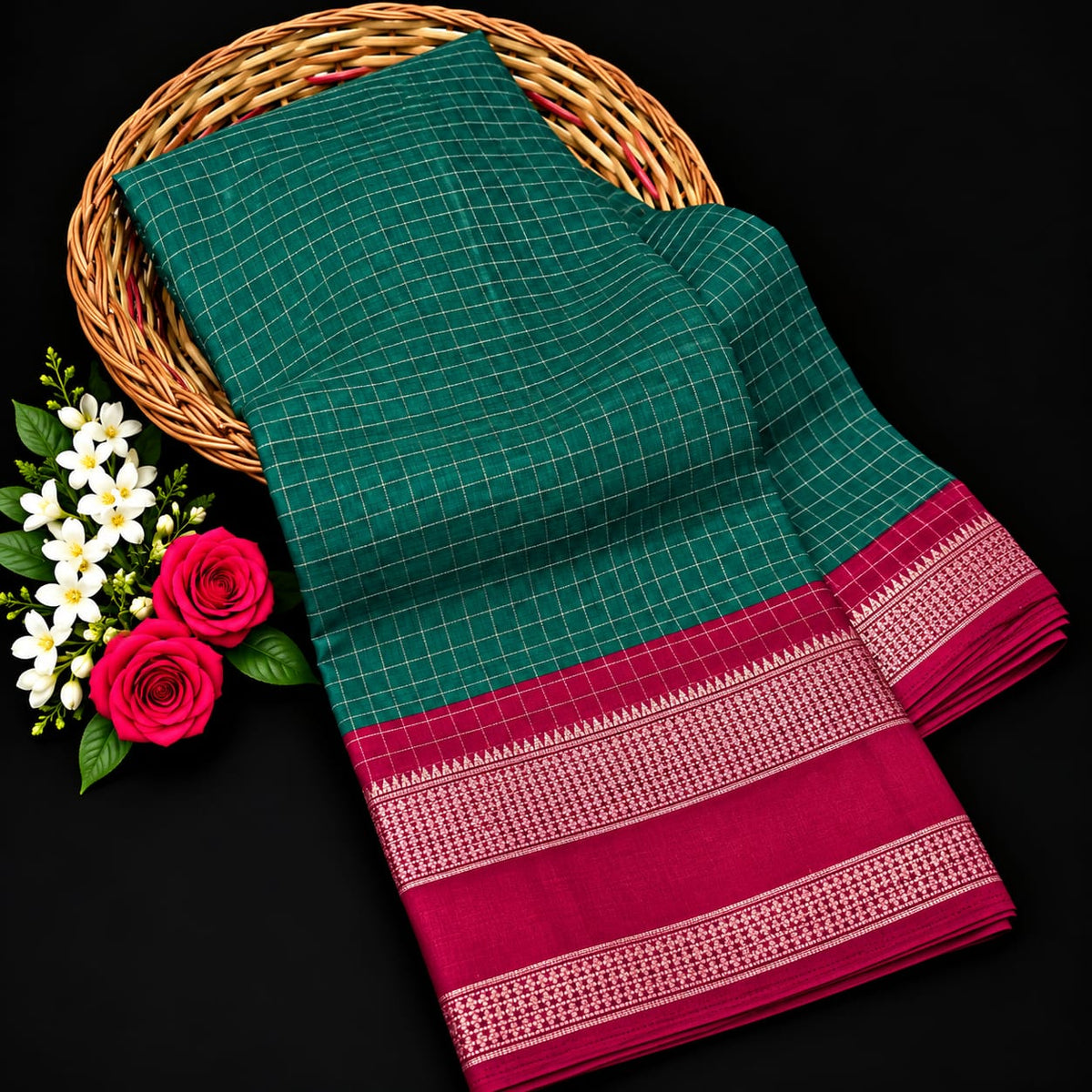 Checked Silk Saree