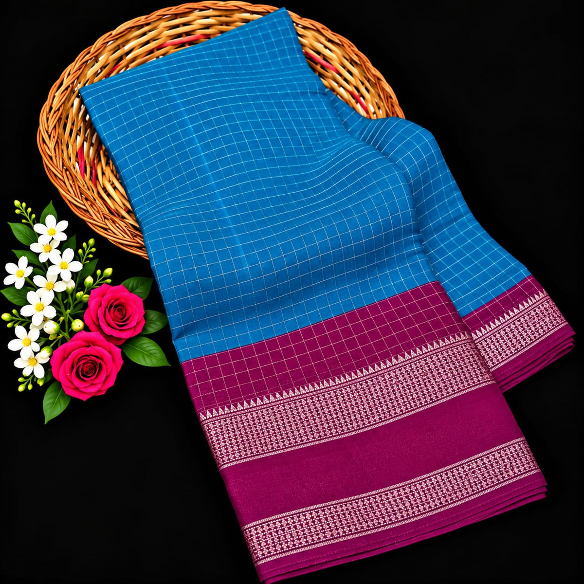 Checked Silk Saree