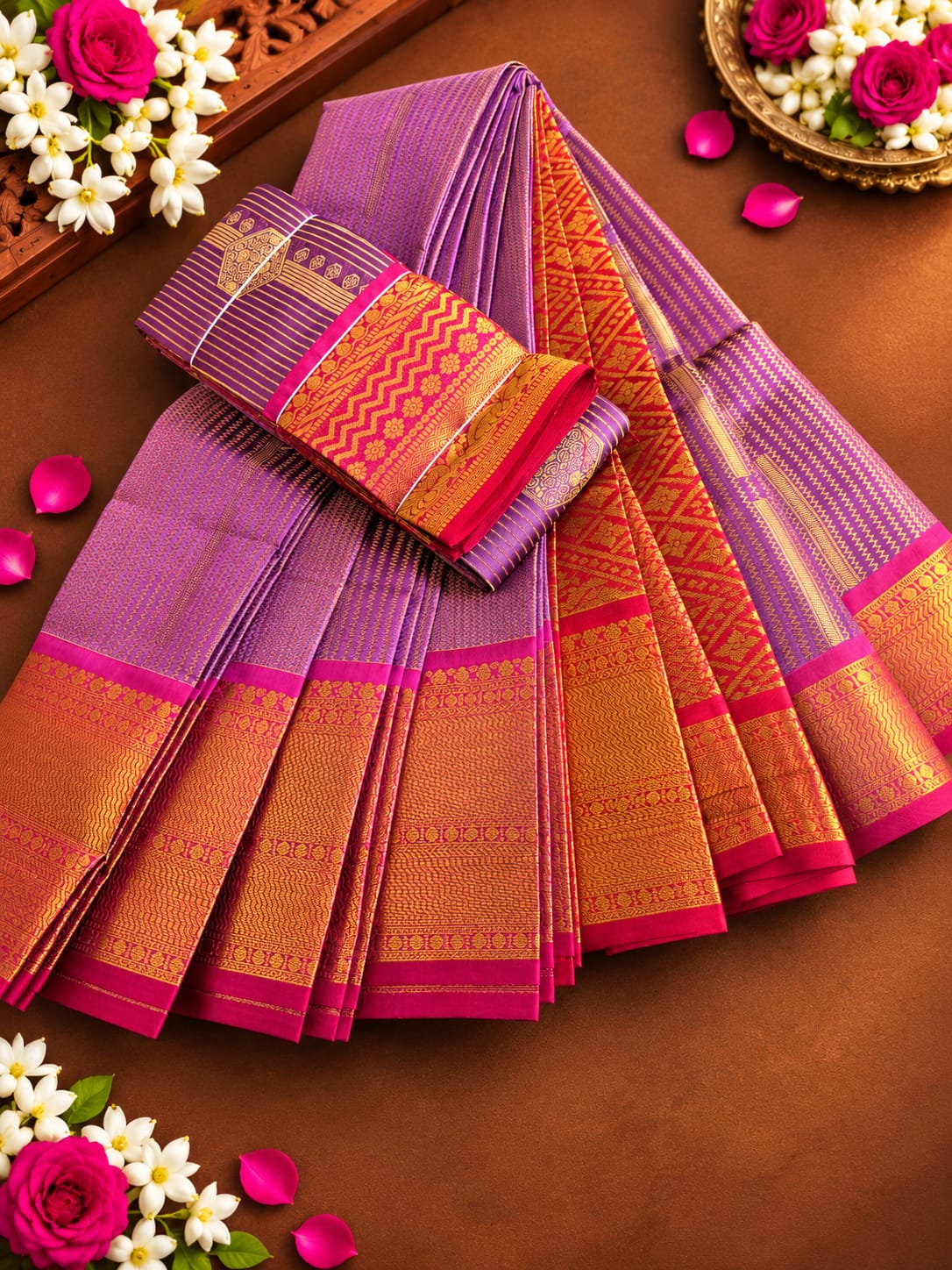 Classic Checked Vairaoosi Silk Saree ( Same Colour Only Dispatch )