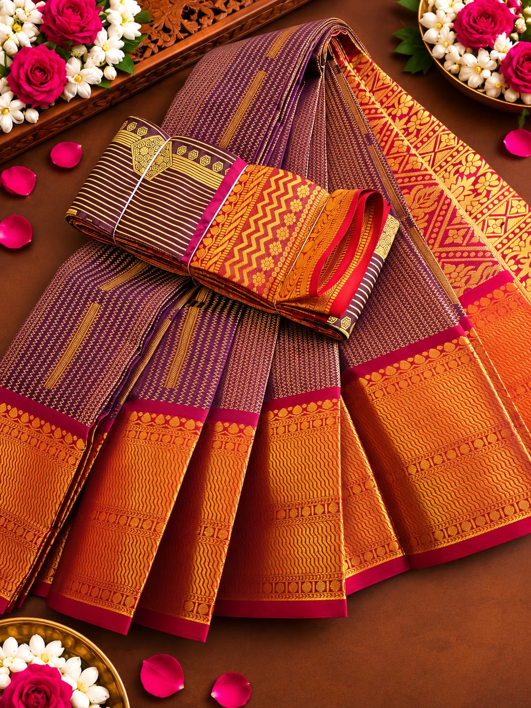 Classic Checked Vairaoosi Silk Saree ( Same Colour Only Dispatch )