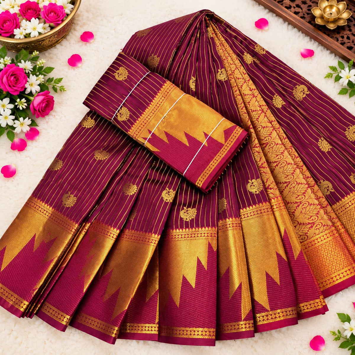 Classic Checked Vairaoosi Silk Saree ( Same Colour Only Dispatch