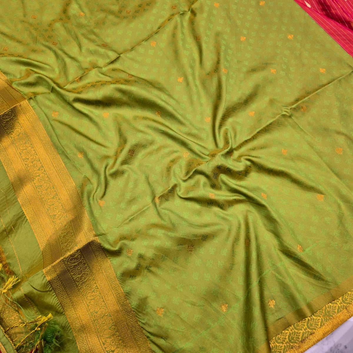 Own Production Orange Soft Silk Saree