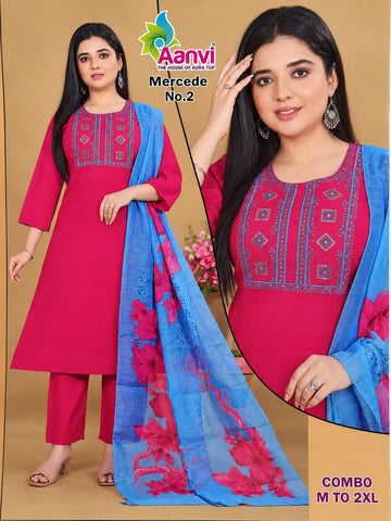 Aanvi Designer Cotton 3-piece Chudi Set