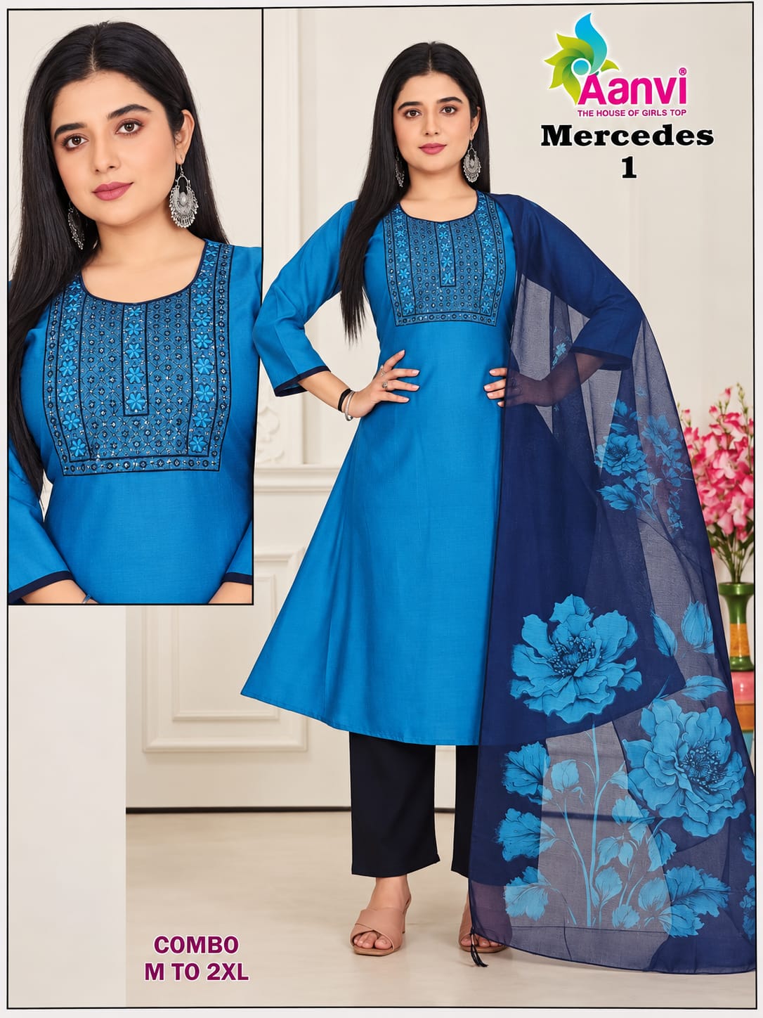 Aanvi Designer Cotton 3-piece Chudi Set