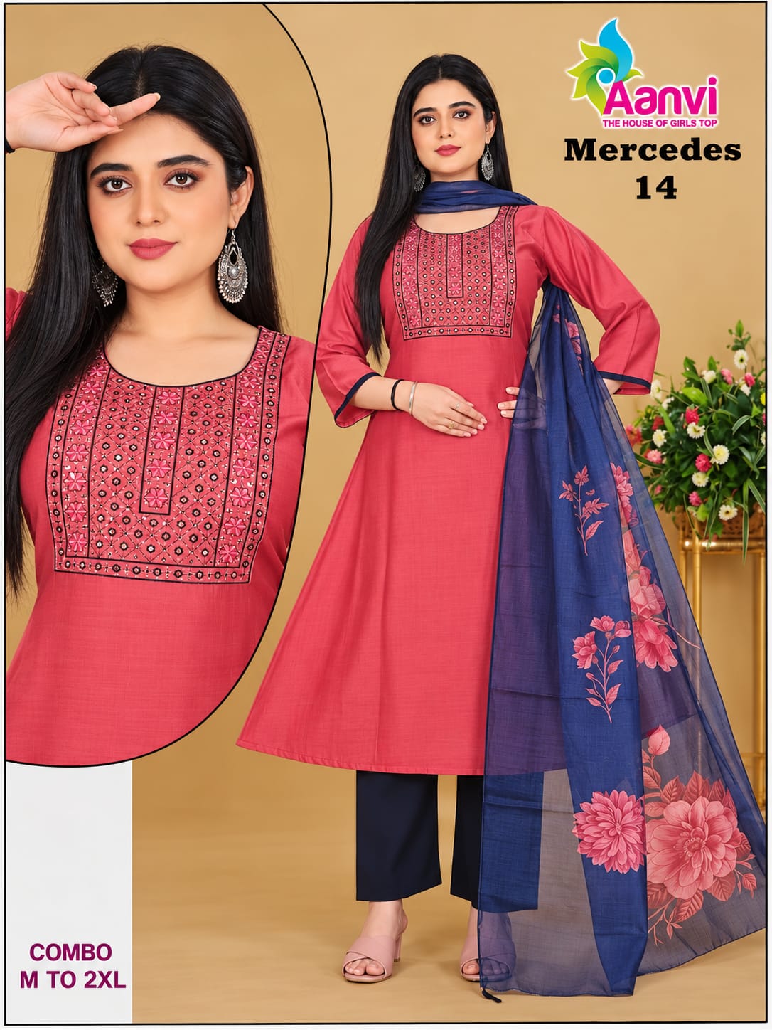 Aanvi Designer Cotton 3-piece Chudi Set