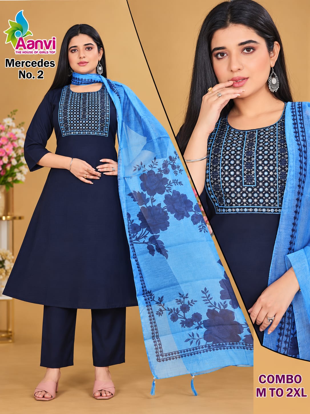 Aanvi Designer Cotton 3-piece Chudi Set