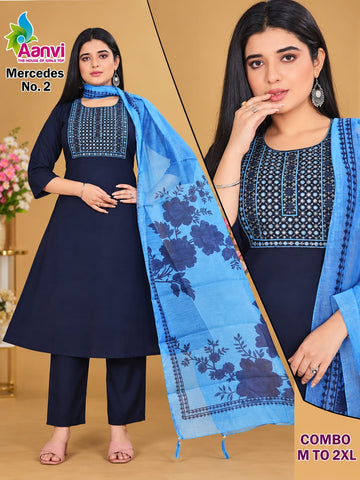 Aanvi Designer Cotton 3-piece Chudi Set
