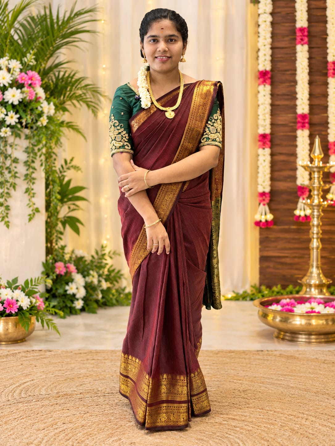 Premium Kerala Cotton Zari Border Saree