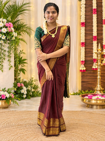 Premium Kerala Cotton Zari Border Saree