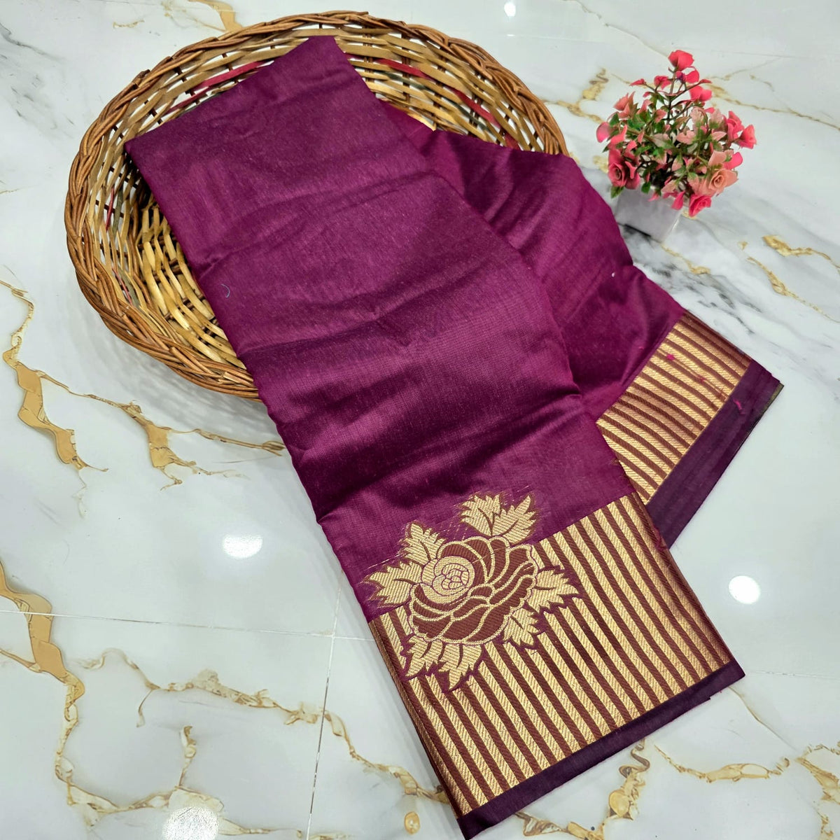 Rose Butta Silk Saree