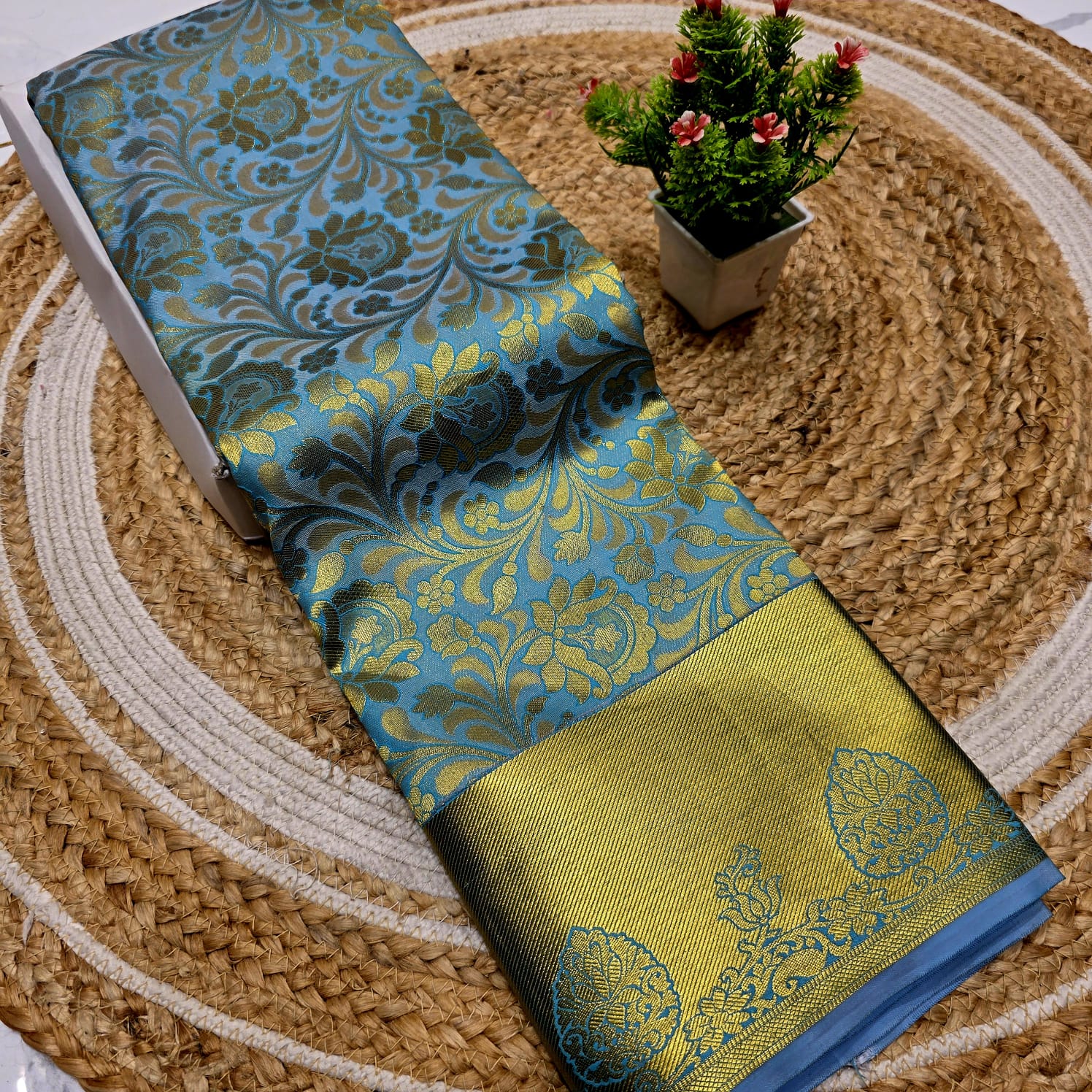 Half Mixed Silk Saree
