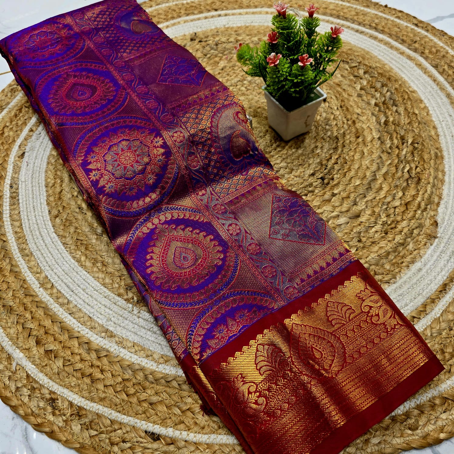 Half Mixed Silk Saree