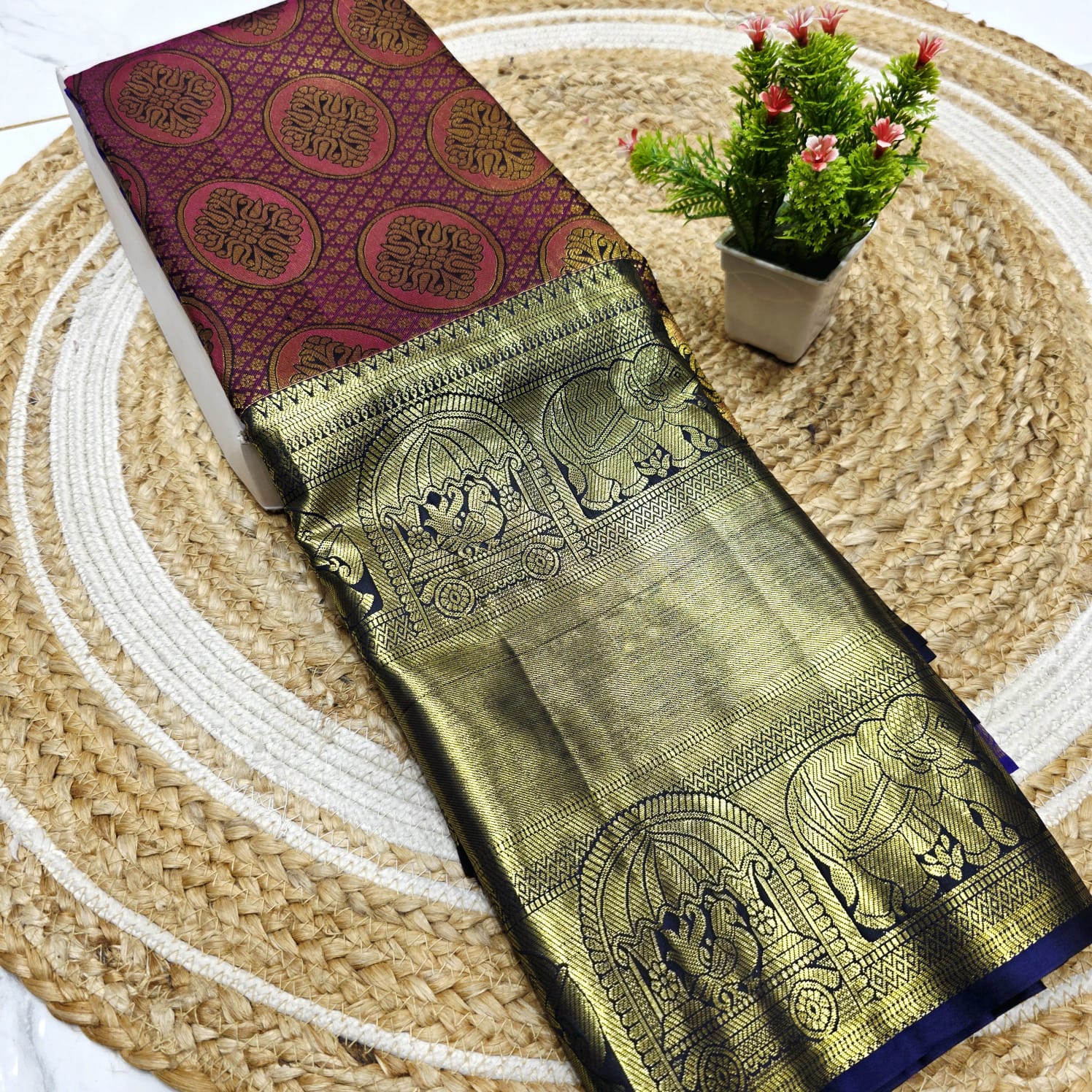 Half Mixed Silk Saree