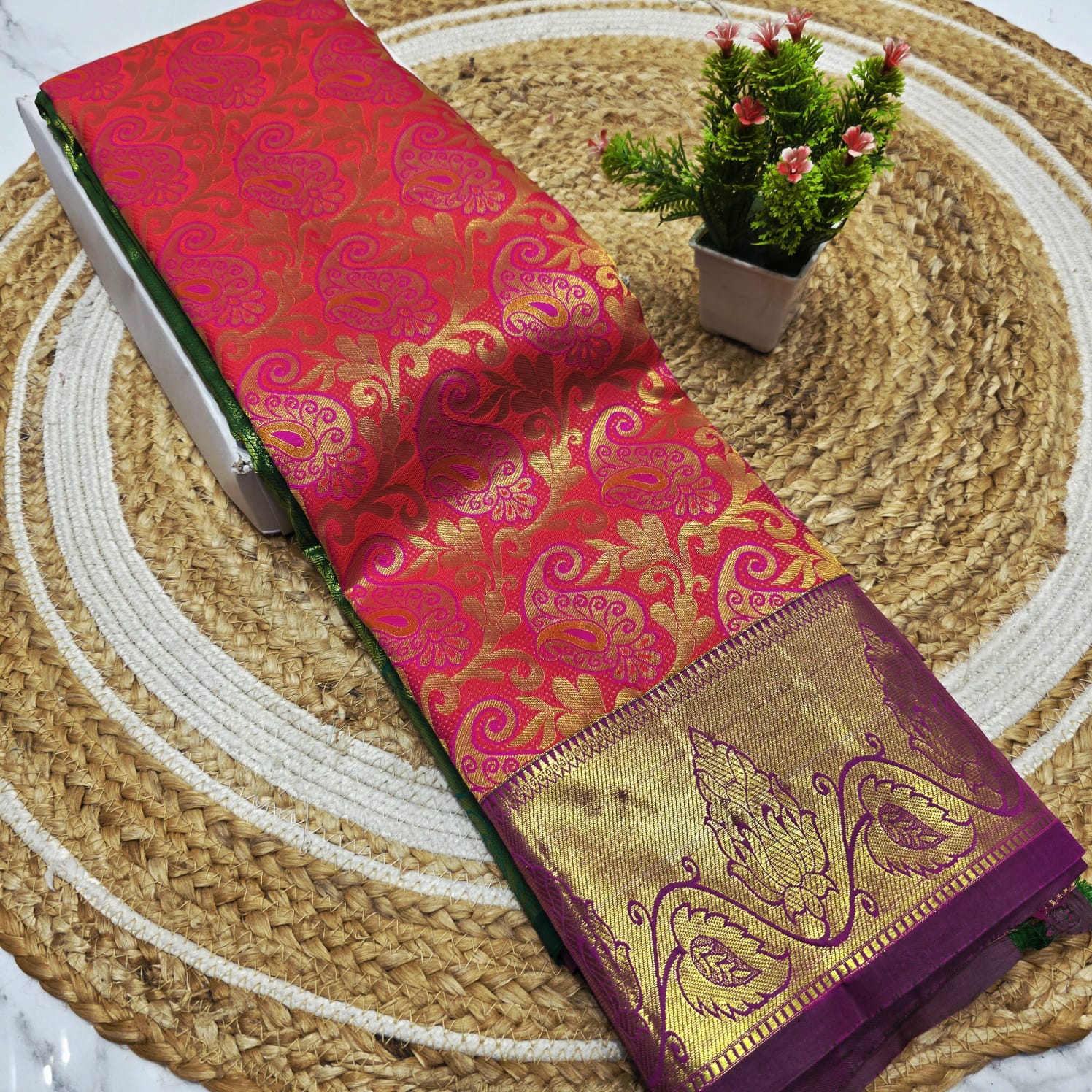 Half Mixed Silk Saree