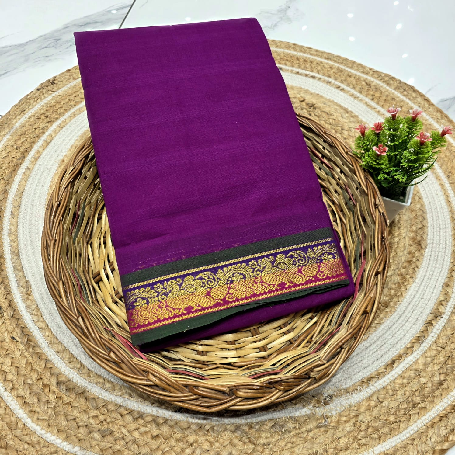 Traditional Chettinad cotton saree ( without blouse )