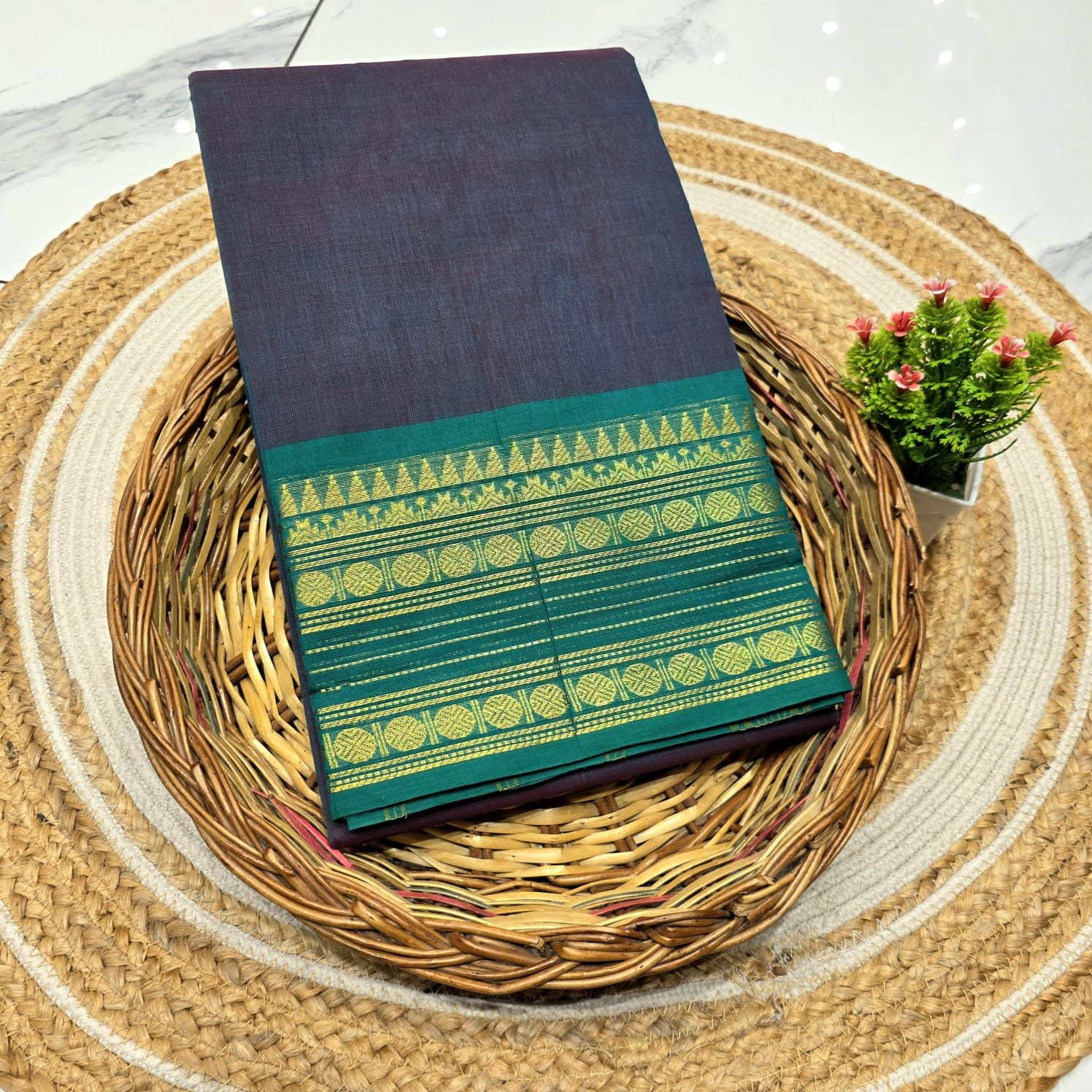 Traditional Chettinad cotton saree ( without blouse )