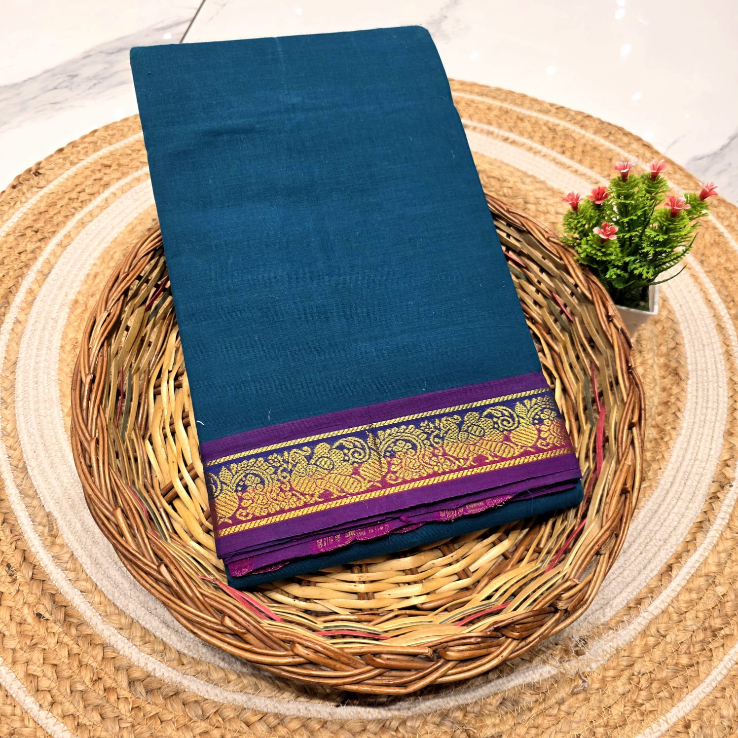 Traditional Chettinad cotton saree ( without blouse )