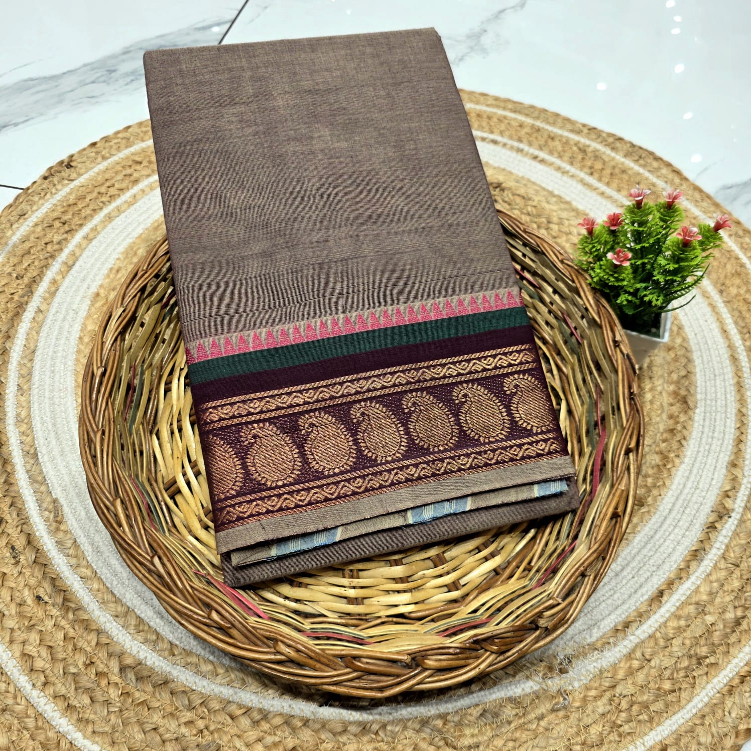 Traditional Chettinad cotton saree ( without blouse )