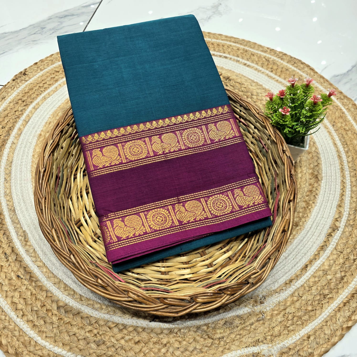 Traditional Chettinad cotton saree ( without blouse )
