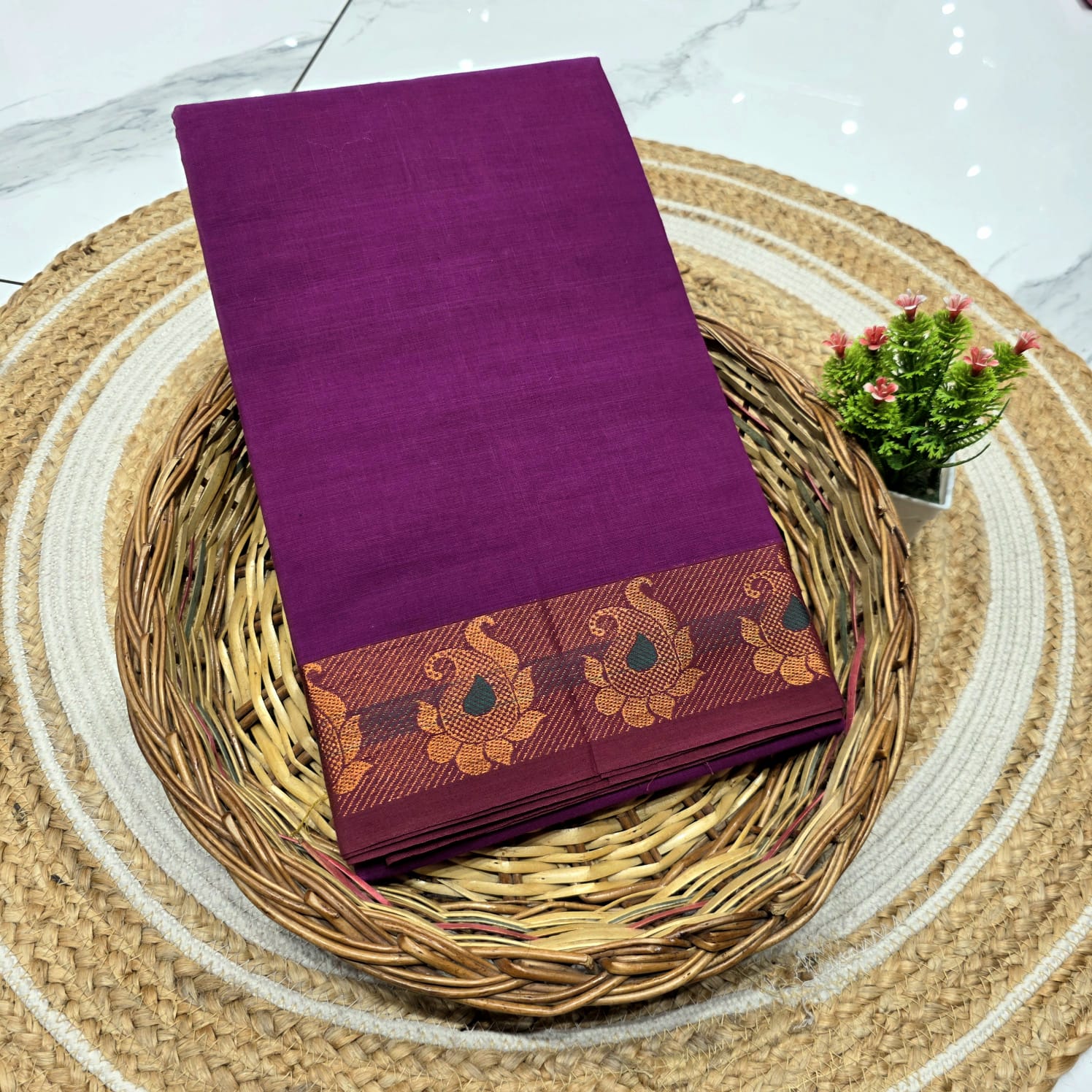 Traditional Chettinad cotton saree ( without blouse )