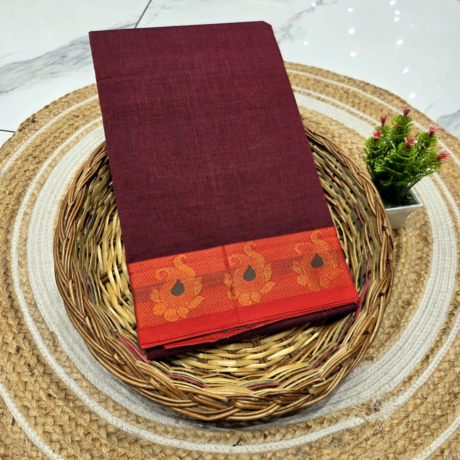 Traditional Chettinad cotton saree ( without blouse )