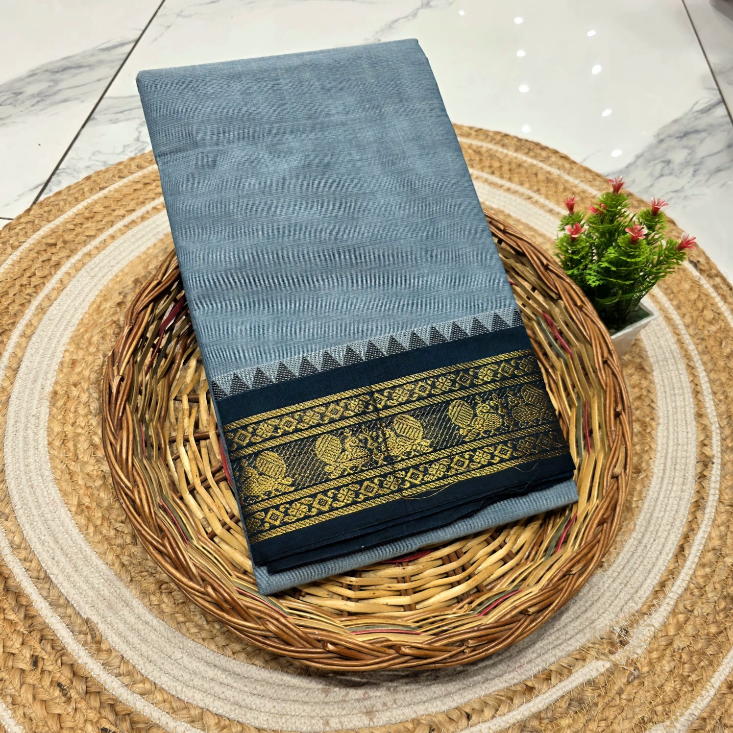 Traditional Chettinad cotton saree ( without blouse )