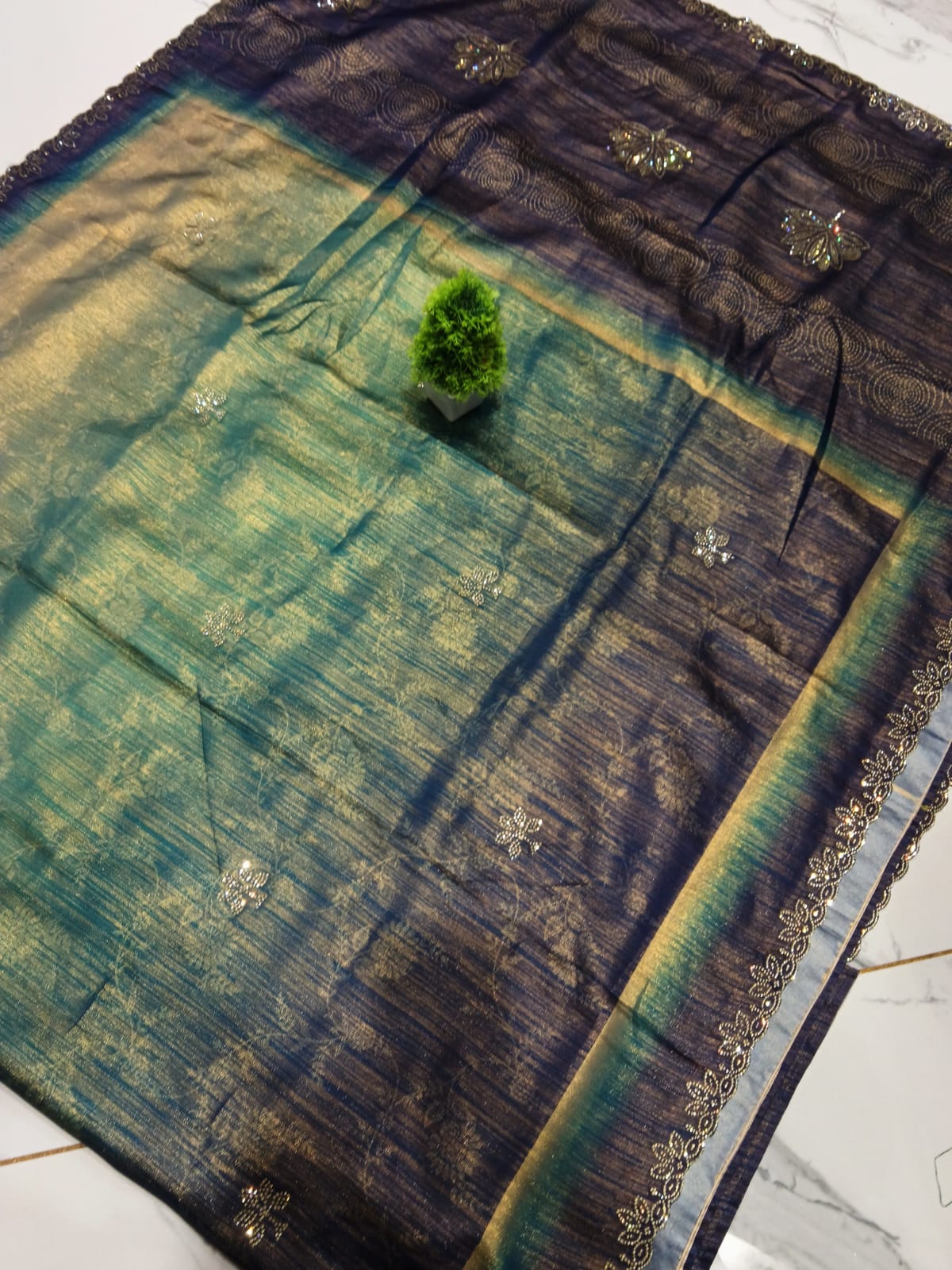 Fancy stonework  softy saree