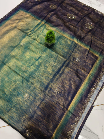 Fancy stonework  softy saree