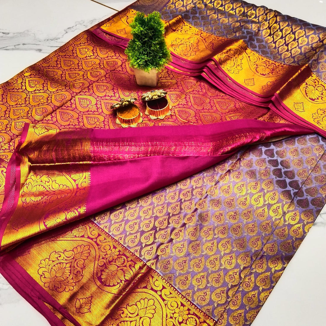 Half Mixed Silk saree