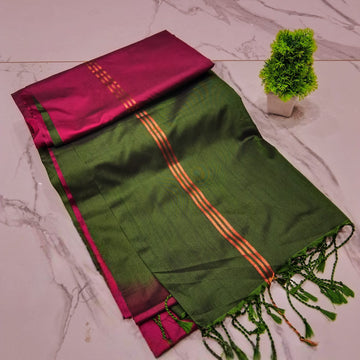 Plain Luxury Soft Silk Sarees With Jacquard blouse