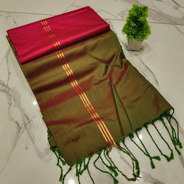 Plain Luxury Soft Silk Sarees With Jacquard blouse