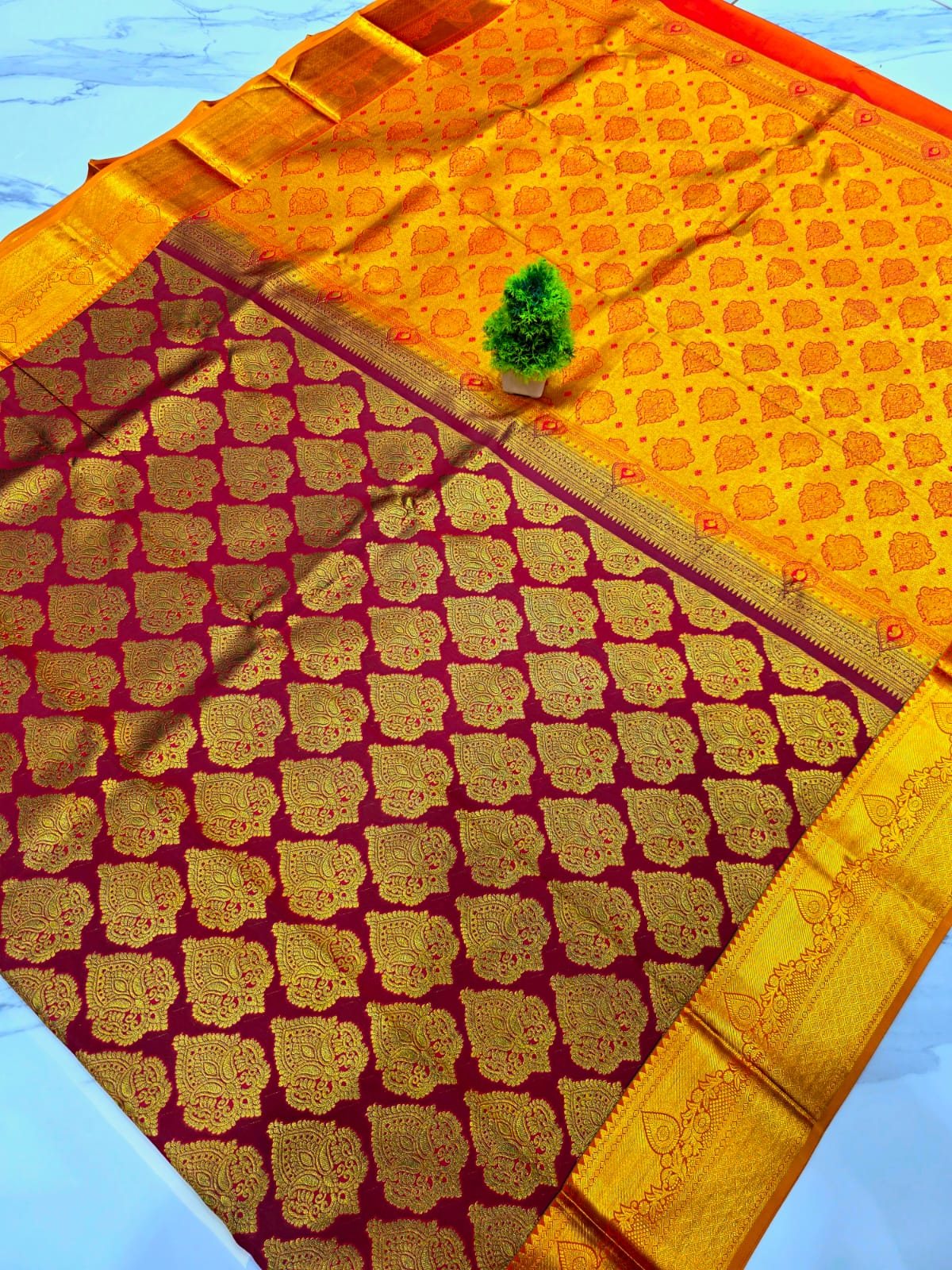 Half Mixed Silk saree