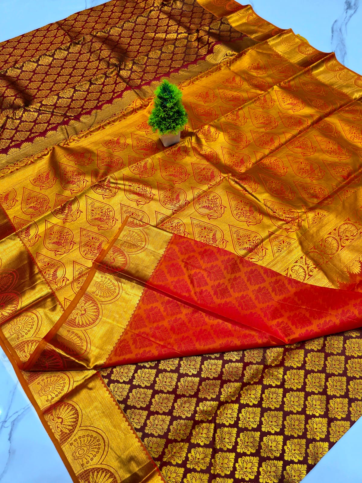 Half Mixed Silk saree