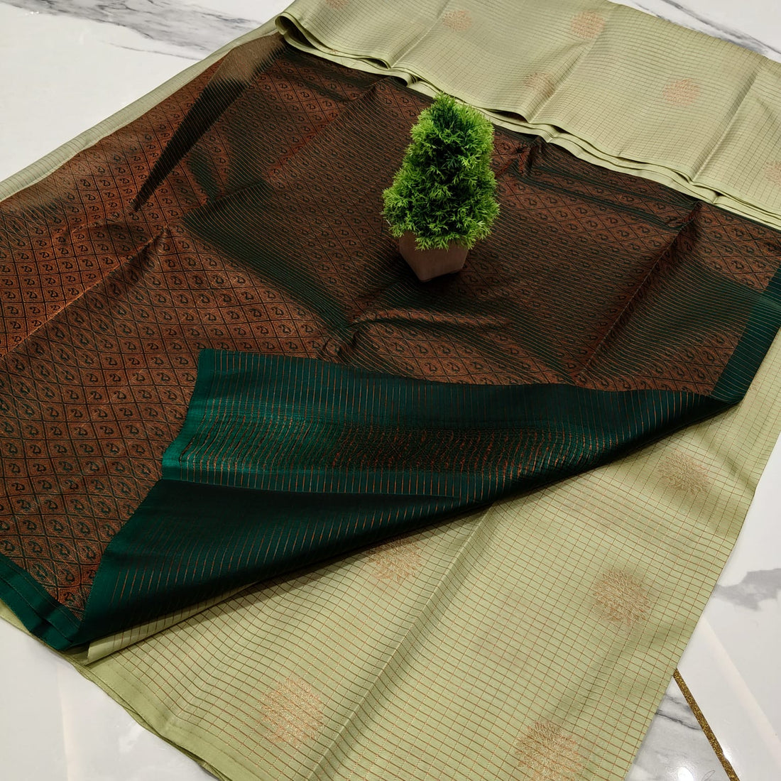 HALF MIXED SOFT SILK SAREE  NOTE: DRY WASH
