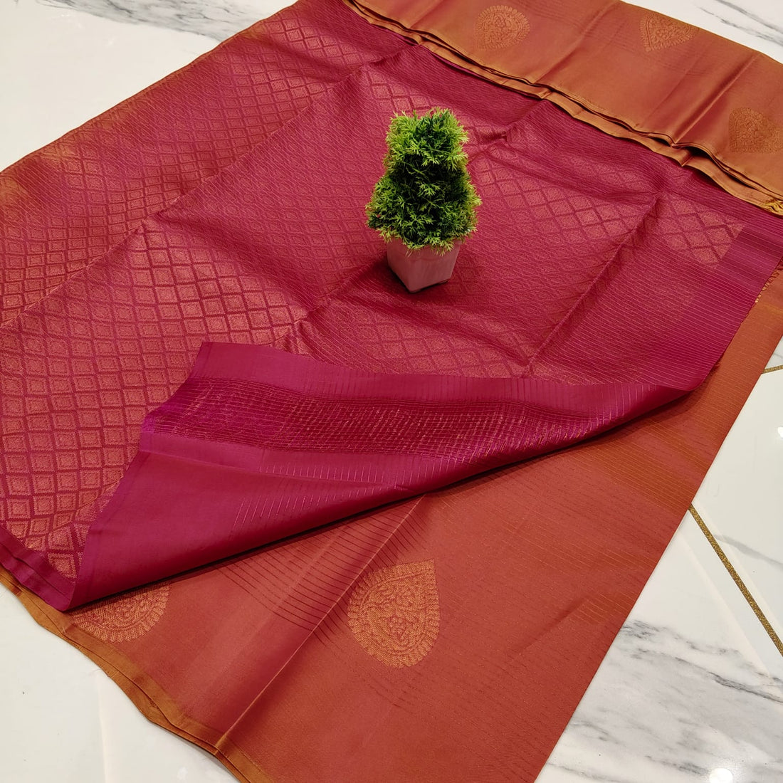 HALF MIXED SOFT SILK SAREE  NOTE: DRY WASH