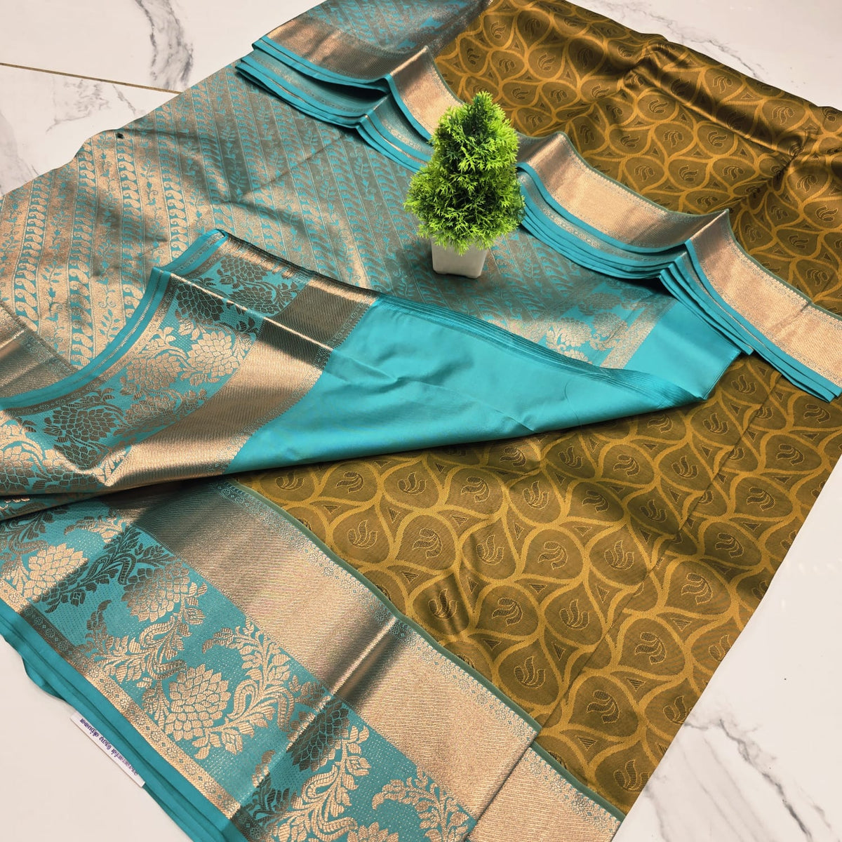 FANCY PUTTA HALF SILK SAREE  NOTE: DRY WASH