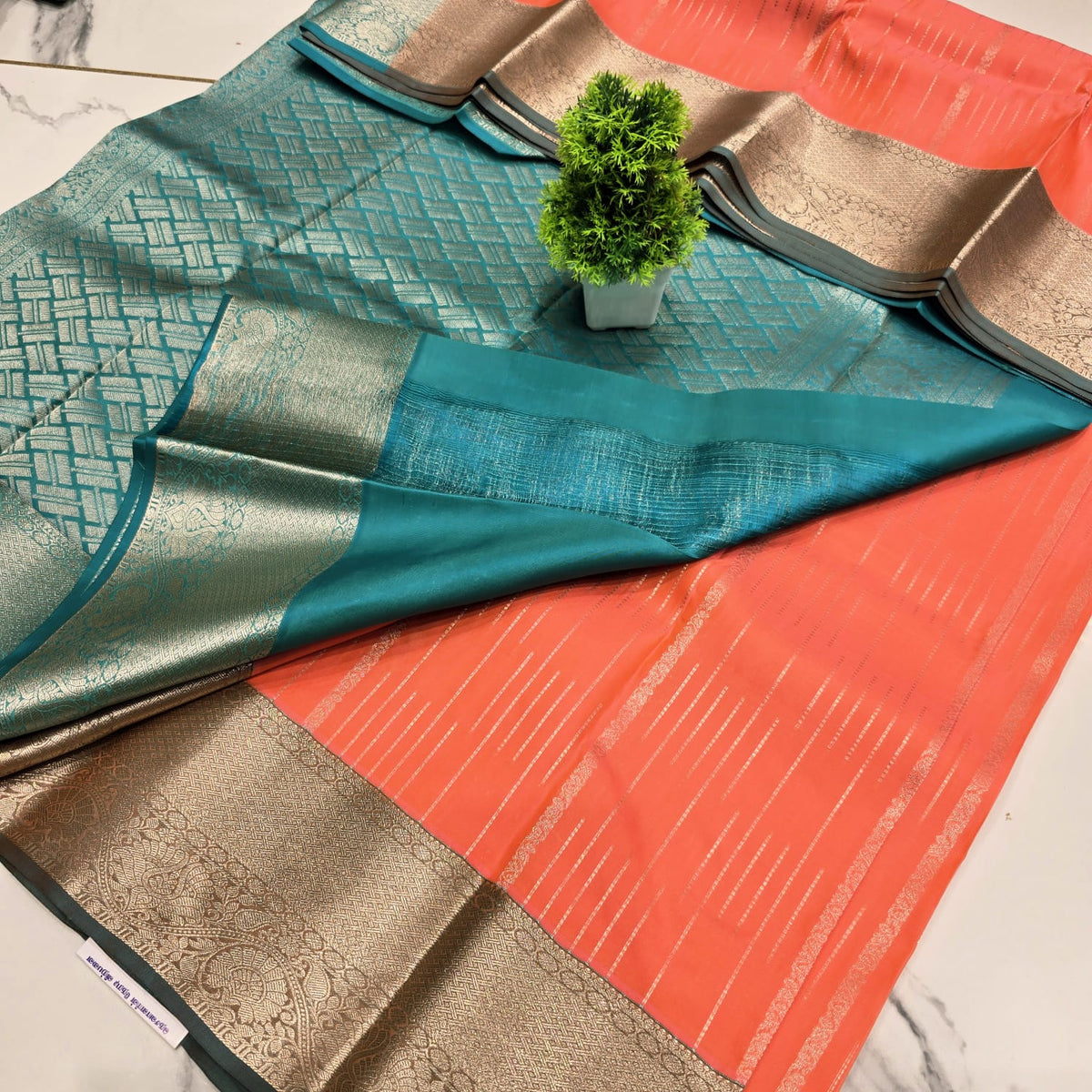 KORVAI MEENA SAREE   NOTE: DRY WASH