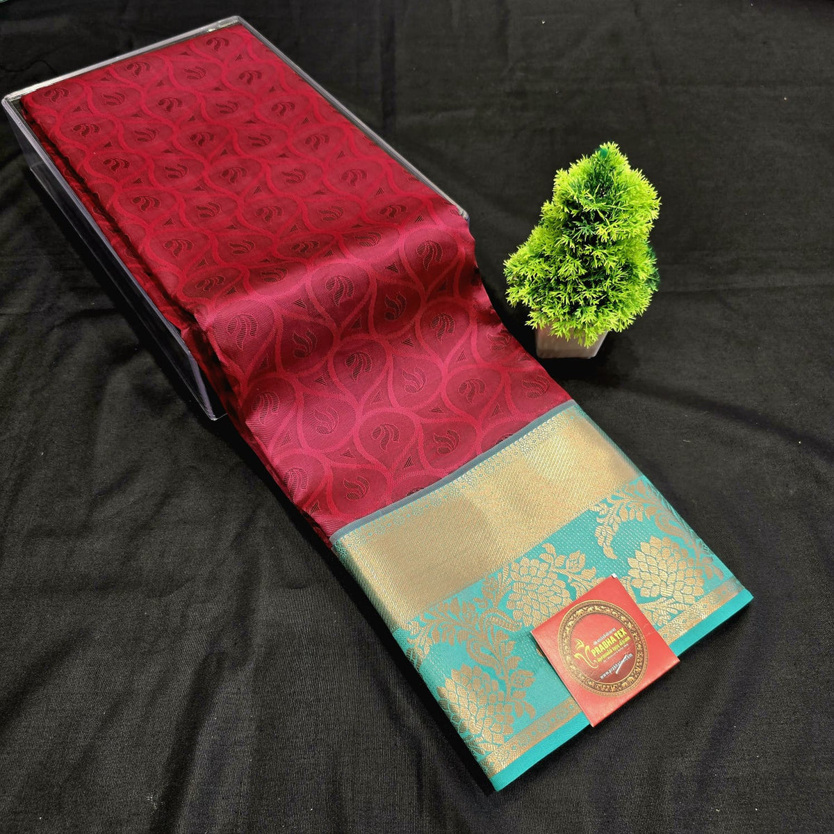 FANCY PUTTA HALF SILK SAREE  NOTE: DRY WASH