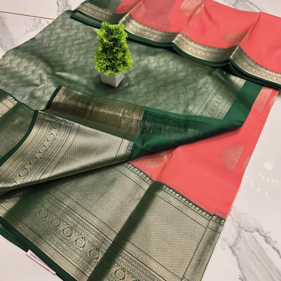 PURE SILK KORVAI PUTTA SAREE  NOTE: DRY WASH
