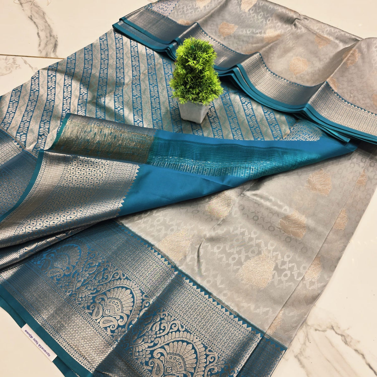 PURE SILK KORVAI PUTTA SAREE  NOTE: DRY WASH
