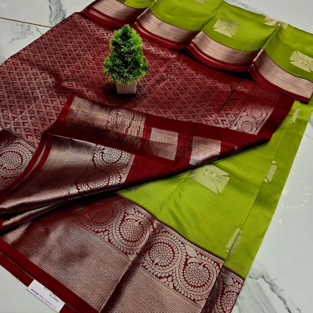 PURE SILK KORVAI PUTTA SAREE  NOTE: DRY WASH