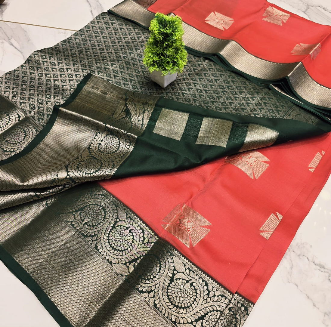 PURE SILK KORVAI PUTTA SAREE   NOTE: DRY WASH