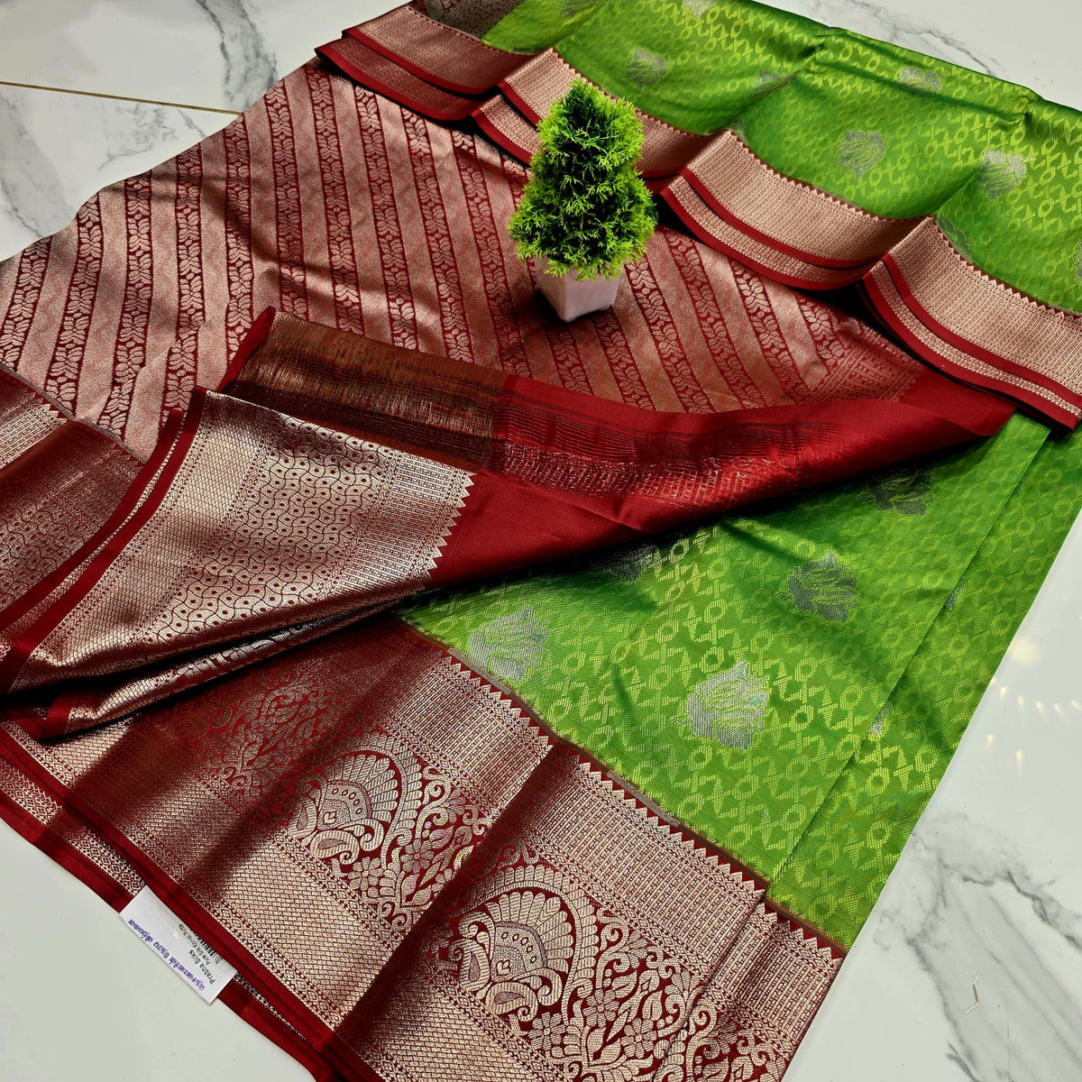 PURE SILK KORVAI PUTTA SAREE    NOTE: DRY WASH