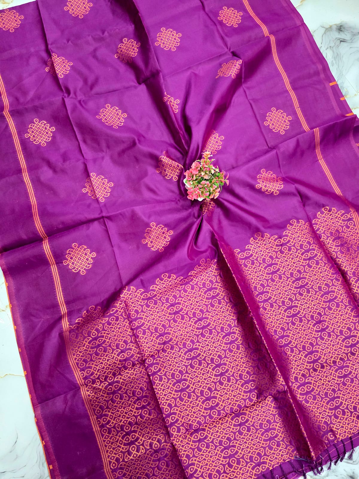 Traditional Kolam Saree