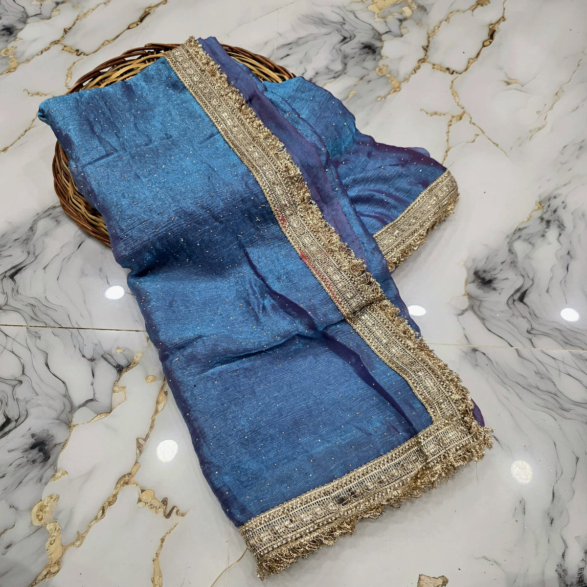 Aqua Mint Grand Zari Saree