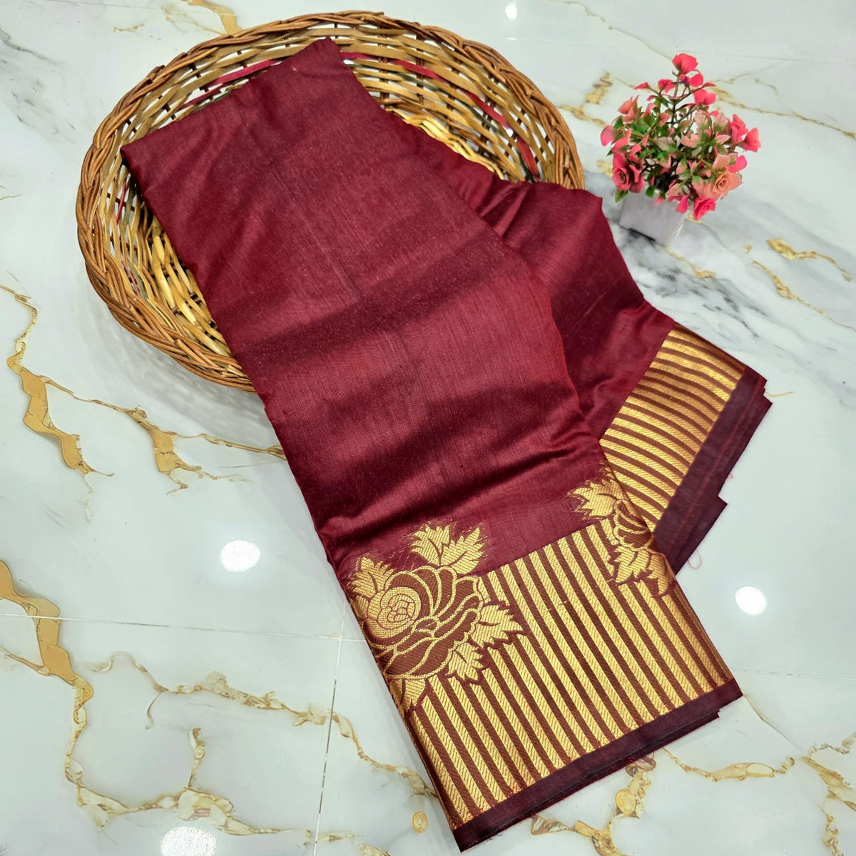 Rose Butta Silk Saree