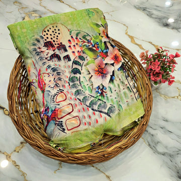 Digital Crush Type Silk Saree ( Same Colour Only Dispatch )