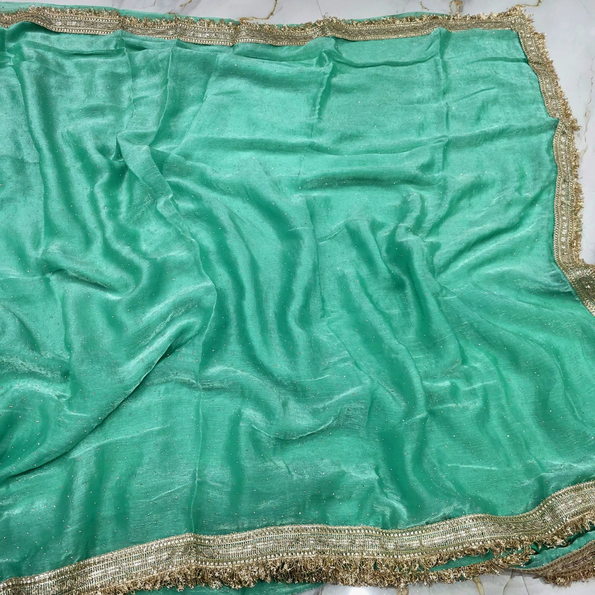 Aqua Mint Grand Zari Saree