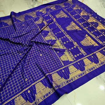 Gopuram Design Foil Print Saree